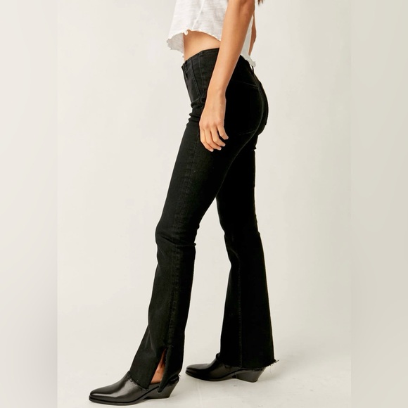 🌻🆕FREE PEOPLE We The Free Level Up Slit Bootcut-Black-Size 28 & 30 - Picture 5 of 10